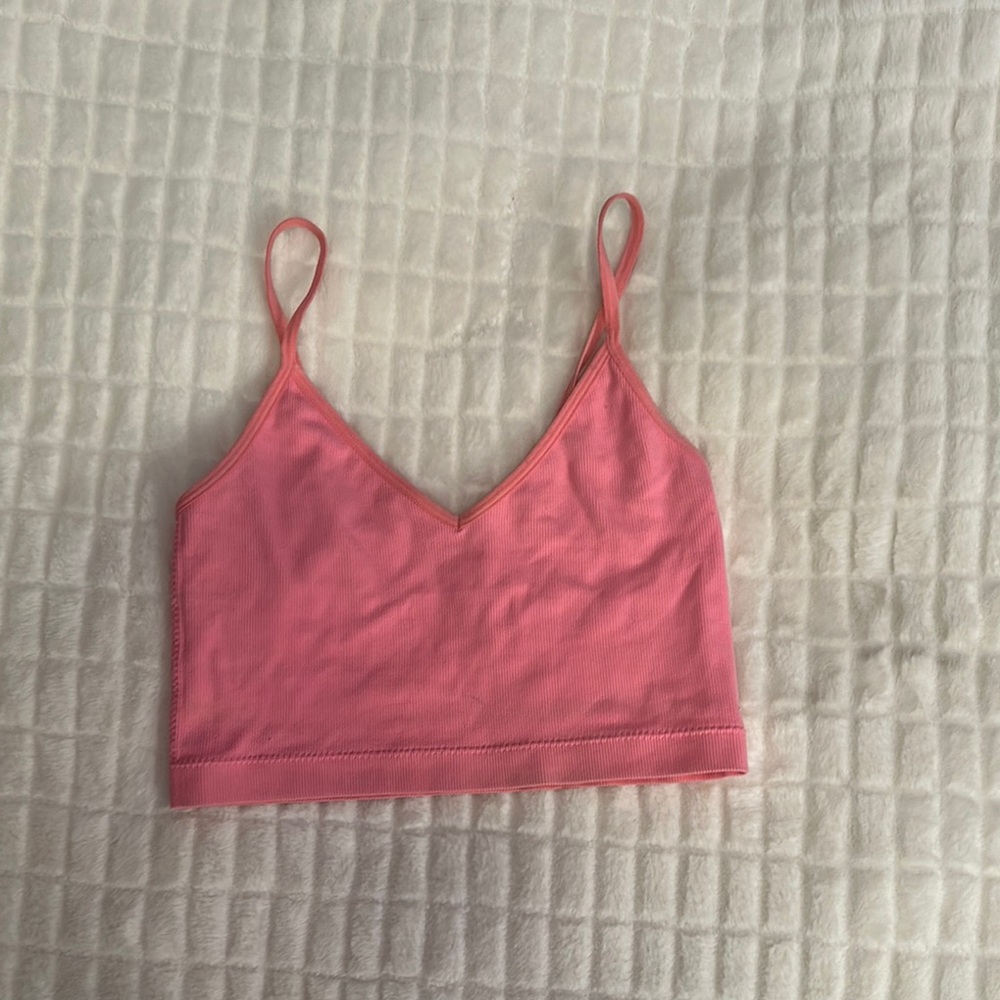 Pink Spaghetti Strap Crop Top
